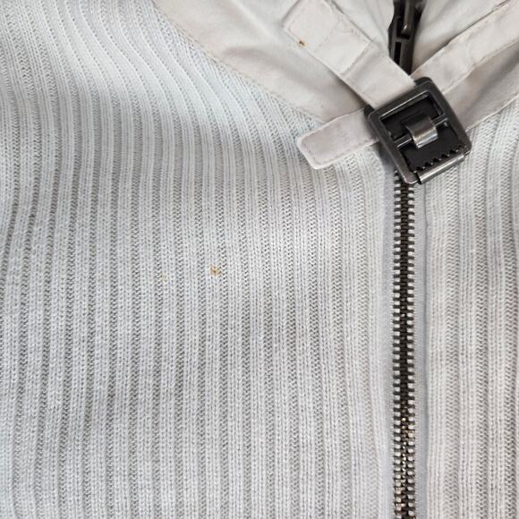 Cross Hatch Series 55 Chunky Knit Sweater Jacket Sz M Sherpa Line Thermal Ivory - Picture 9 of 16